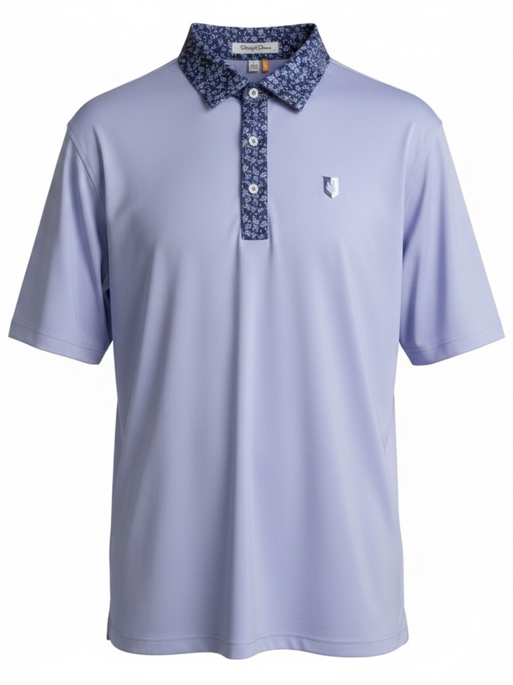 Lavender Polo with Floral Purple Collar by Straight Down Golf